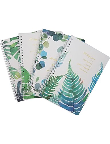 What's Fun A5 Spiral Theme designed Hardcover College Ruled Notebook/Composition/Journals/Dairy/Office Note Books Pack of 4(All Things Grow)