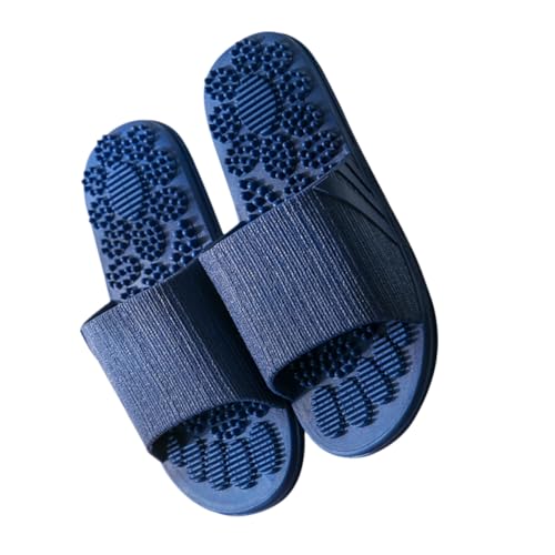 FRCOLOR Slip Massage Slippers for Indoor Outdoor Use Lightweight Bathing Sandals for Home Travel and Hotels Dark Blue