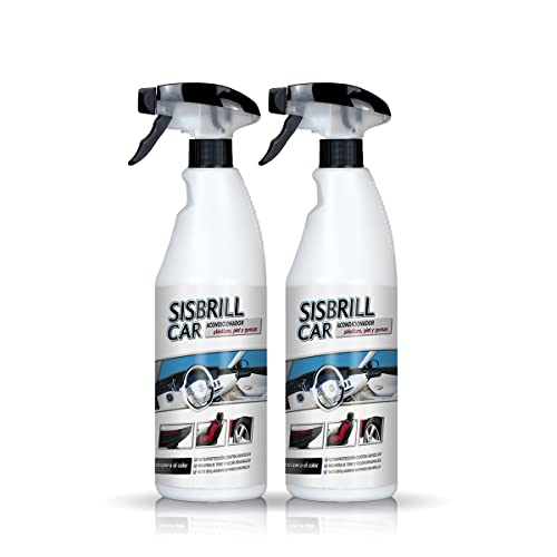 Sisbrill Car, Acondicionador de Salpicaderos, Plásticos y Piel - Abrillantador Satinado - Crema pulverizada con Tacto Seco - 750 ml (Pack 2 Unidades)