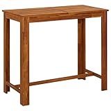 homiuse Mesa de Bar de Madera de Acacia Maciza 120x60x105 cm Mesa Alta Bar Mueble Bar Barra Bar Mesa Bar Mesas Altas De Bar Mesa Alta De Bar Barra De Bar Mesa Bar Alta Bar Table Mueble Bar Salon