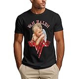 Xiyon Mans T Shirt for Van.1986 Halen TshirtsVintage Short Sleeve Crew Neck Tshirts Large Black