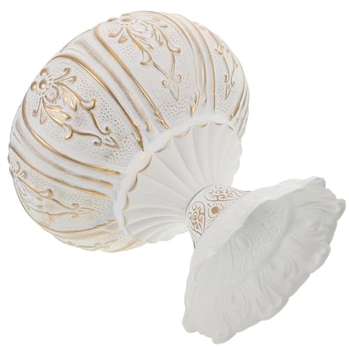 Pot rustique polyvalent en métal blanc patiné au design rétro soigné