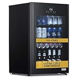 NewAir 125-Can Beer Froster | Ultra-Cold Mini Fridge for Bedroom, Gaming or Office | 23°F Beverage Cooler with Turbo & Party Mode | Black