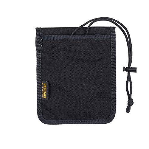 Image of EXCELLENT ELITE SPANKER Passport Holder Nylon Neck Pouch RFID Blocking Travel Neck Wallet ID Card Organizer Pouch with Neck Lanyard(Black)