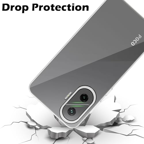 Image of Amazon Brand - Solimo for Poco F7 5G Premium Transparent Soft Silicon Crystal Clear Back Cover [Transparent]