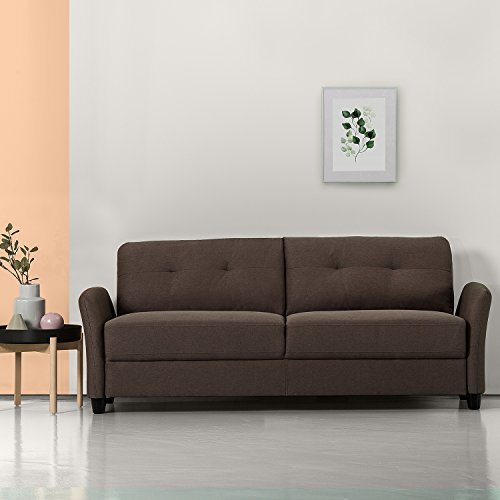 Image of Zinus Ricardo Sofa Couch, Tufted Cushions, Easy, Tool-Free Assembly, Chestnut Brown