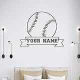 Baseball Wall Stickers Ball Sport Personalize Name Vinyl Sticker Decal - Decor Wall Art Mural Car Wi
