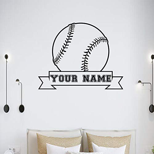 Baseball Wall Stickers Ball Sport Personalize Name Vinyl Sticker Decal - Decor Wall Art Mural Car Windows Home Decoration Bedroom (Choice 5) #TOP26