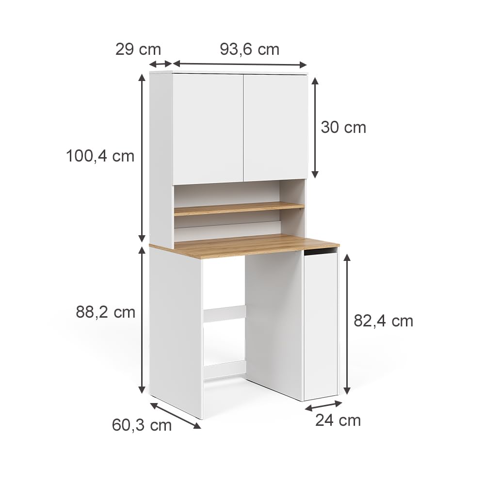 Vicco Armoire Machine à Laver Viktor, Blanc/Artisan, 93.6x88.2cm | 2 pièces avec étagère, convient pour le rangement de lessive et de serviettes