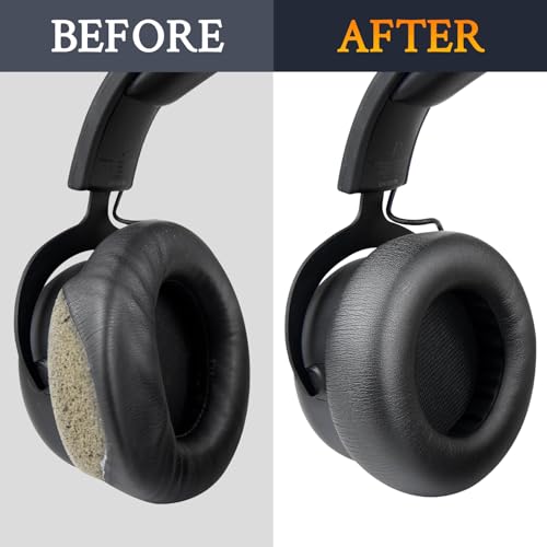 Image of SOULWIT Earpads Replacement for Beyerdynamic MMX100 /MMX150 /MMX200 Gaming Headset, Ear Pads Cushions with Soft Protein Leather, High-Density Foam - Black