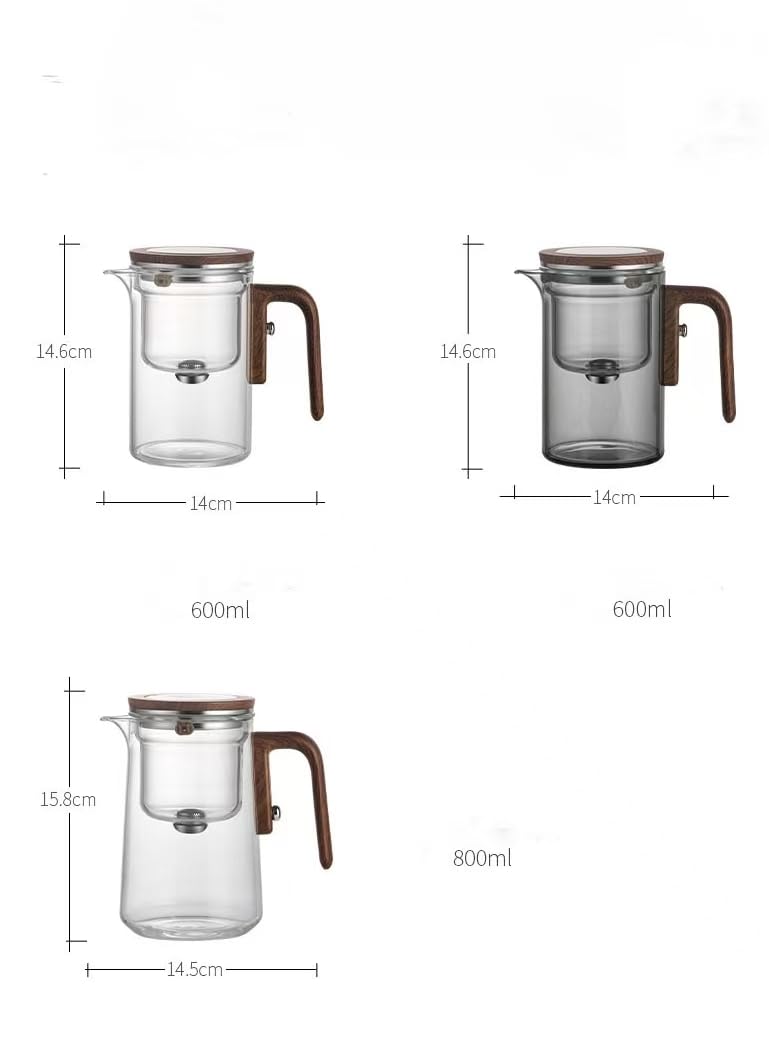 Teekanne – 5.1 cm 1 Glas-Teekanne zum Entspannen des Tees – Teekanne mit Holzgriffen – ideal zum Aufbrühen und für den Tee-Lieferservice