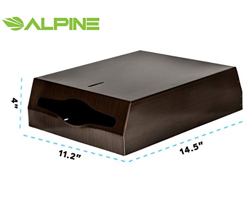Alpine Industries C-Fold/Multifold Paper Towel Dispenser - Holds 400 C-Folds or 525 Multifold Tissues - Stainless Wall Mount Tissue Holder for Home & Office Countertop & Restroom (Antique Bronze)