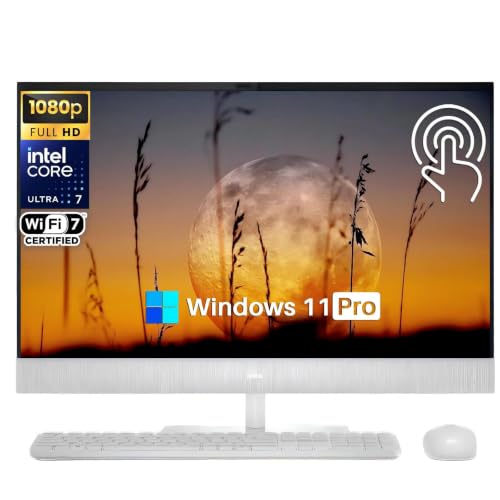 Image of Dell All in One Desktop Computer EC27260, Intel Core Ultra 7 355 Processor, 64GB DDR5, 4TB SSD, 27 Inch FHD Touchscreen, Wi-Fi 7, BT6.0, Intel Graphics, Business All-in-One PC, Windows 11 Pro