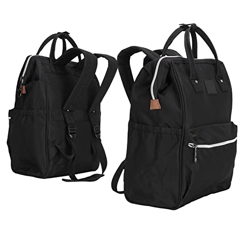 Jopwkuin Mochila para Botella de Moda, Mochila Ligera de Gran Capacidad para Madre Y Bebé para la Escuela para Viajes, Camping para Mujer para la Escuela Al Aire Libre(Todo Negro)