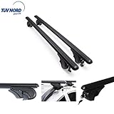 2 Satz (90 cm Vorne - 112 cm Hinten) Dachträger | hochwertigem Aluminium Material | Traglast beträgt 75kg | Rostschutz | mit Schlüssel Abschließbar | Einstellbar | Aerodynamische