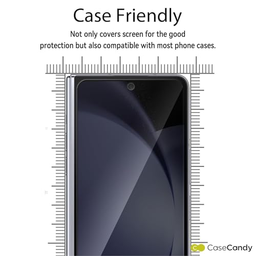 Image of Casecandy - (2 Pack Privacy Tempered Glass Screen Protector for Samsung Z Fold 6 - HD Anti-Spy Glass Guard for Front Display, Scratch Resistant, Bubble-Free Installation