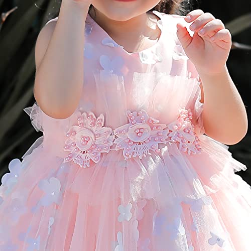 Robe princesse enfant rose sans manches pour tenues de cérémonie - 5