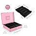 Flexzion Cash Box with Money Tray and Lock - Metal Cash Box for Small Businesses, 9-Compartment Pink Money Box with Removable Tray and Key, Portable Storage for Checks and Coins