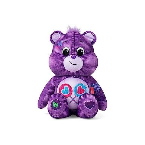 Care Bears 14" Medium Plush Denim Bear - Share Bear - Purple Plushie for Ages 4+ – Stuffed Animal, Super Soft and Cuddly – Good for Girls and Boys, Collectors, Great Valentines Day Gift for Kids Cover
