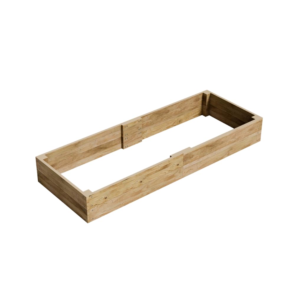 Conka Garden - Wooden Raised Bed Kit - Large Garden Planters for Vegetables, Herbs, Flowers – Start Growing Plants Earlier & Better - Durable & Resistant FSC Treated Timber 90cm L x 240cm W x 30cm H