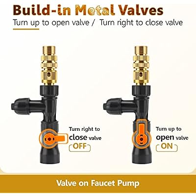 hygger Bucket-Free Aquarium Water Change Kit Metal Faucet Connector Fish Tank Vacuum Siphon Gravel Cleaner with Long Hose 25FT Drain & Fill