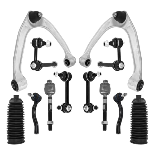 HAWK BROTHER 12pcs Front Upper Control Arm with Ball Joint Rear &Front Sway Bar Tie Rod Boot Suspension Replacement for 2008-2010 Infiniti G37 and 2009-2020 Nissan 370Z