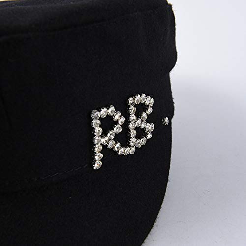 Dosomi Cold Weather Women's Fashion Newsboy Cap Modern Style Bakerboy Flat Hat Elegant Pu Leather Bakerboy Hat For Girls Black #TOP3