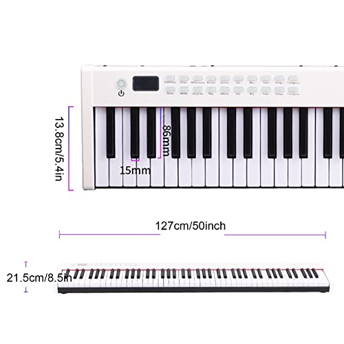 88 Touches Piano Numérique Touches Tactiles Pleine Taille Clavier Électronique Portable Piano Bluetooth MIDI Avec Sac À Main Adaptateur Secteur for Débutants Adultes Enfants (Color : White) - Les Beatles, Paul McCartney, John Lennon, RIngo Starr, George Harrison 88 Touches Piano Numérique Touches Tactiles Pleine Taille Clavier Électronique Portable Piano Bluetooth MIDI Avec Sac À Main Adaptateur Secteur for Débutants Adultes Enfants (Color : White) – Image 7