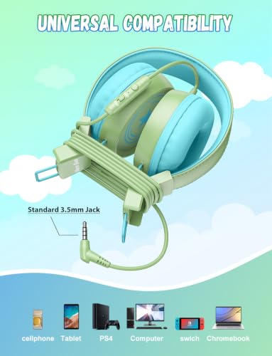Image of New Bee 2 Pack Kids Headphones with Microphone, Safe Volume Limited