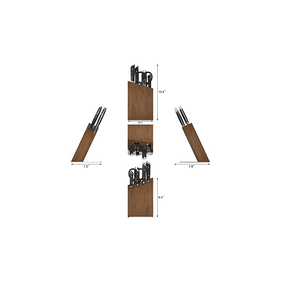 Cangshan HELENA Series German Steel Forged, HUA Knife Block Set (6-Piece, Black)