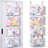 Toread 高耐久ドアぬいぐるみ収納 - 特許取得済みの50%の追加容量、250gの破れにくい生地&傷のつかないフック、子供部屋、クローゼット用