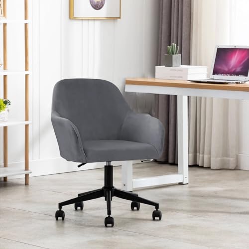 Alishomtll Stretch Samt Stuhlhussen 1er Set Universal Sesselbezug Stuhlbezug mit Armlehnen Abnehmbare Waschbar Esszimmerstühle Bezug für Küche Esszimmer Bankett Hochzeit Party (Grau, 1 Stück)
