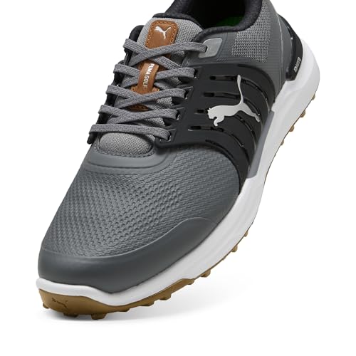 PUMA Men's Ignite Elevate 2 Wide Golf Shoes, Slate Sky Black-Green Glare, 102