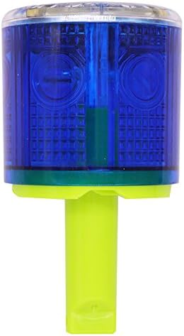 Aolyty Solar Strobe Warning Light 360 Degree Single Column Super Bright Waterproof IP48 for Construction Traffic Dock Marine Light Control Flashing (Blue)