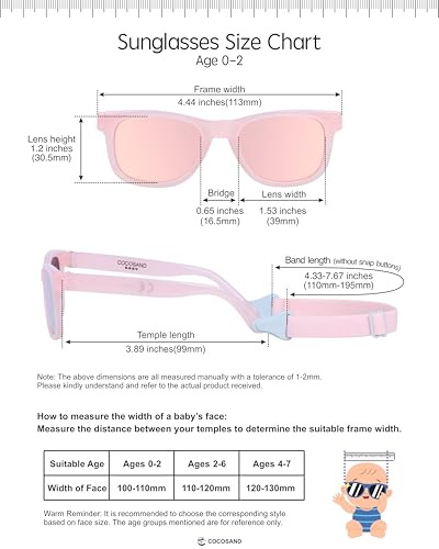 Image of COCOSAND Flexible Polarized Baby Sunglasses with Strap