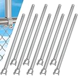 9 Pack Chain Link Fence Extension, 25.2'' Fence Extension Height, Galvanized Post Extender for Dogs and Privacy (1-3/8'') Silver