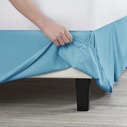 Image of Nestl Beach Blue Bed Skirt King Size - King Bed Skirt 14 Inch Drop - Brushed Microfiber Bed Skirts - Hotel Quality Pleated Bed Skirt - Shrinkage & Fade Resistant
