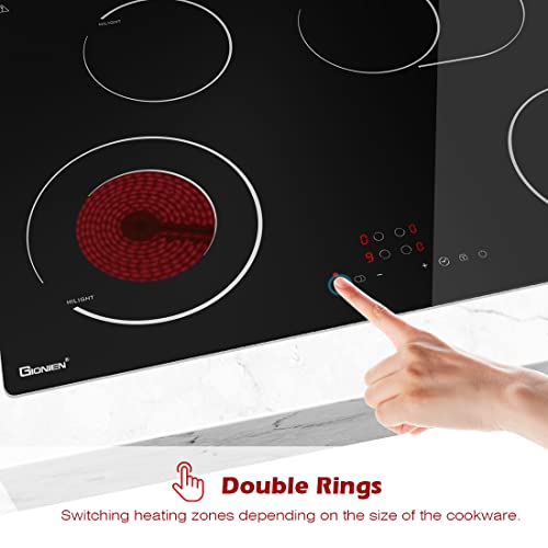 Gionien GTM724T Electric Cooktop 30 Inch 220V~240V, Drop-In Ceramic Cooktop Stove Burner,4 Burners Glass Cooktop thumb #1