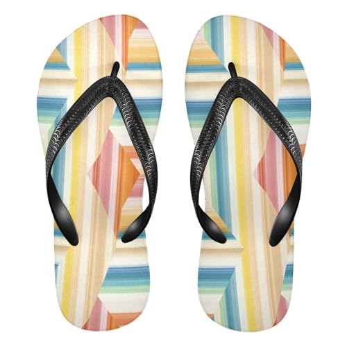 Nander Colorful Square Sandal Flip Flops of Men's & Women's,Beach Slippers Flip Flops Shower Shoes