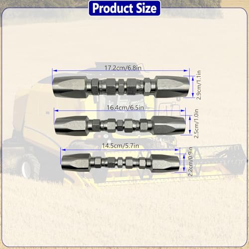 Image of 3-Pack Reusable Hydraulic Hose Field Repair Kit For R2 R16 R17 R19 2-wire hydraulic hoses Replacement for 1 /4 inch 3 /8 inch 1 /2 inch Inner Diameter Hydraulic Hose Repair Fitting 4000 psi Pressure Rating