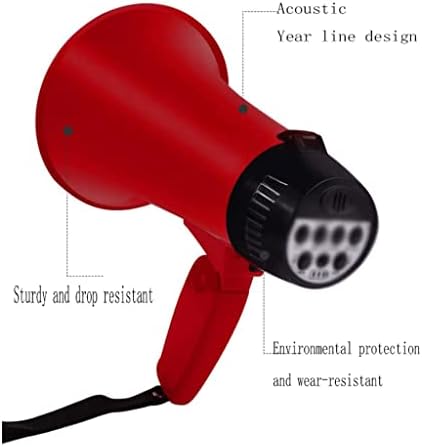 Megaphones Handheld Megaphone Rechargeable Compact Bullhorn Speaker with Foldable Handle Volume Adjustable Cheerleading Use Trumpet Clearer