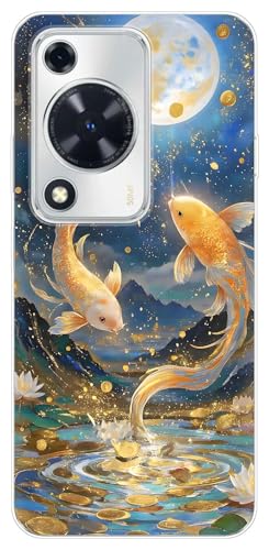 YonderYM Case Compatible with Huawei NOVA Y63,Clear with Pattern Slim Protective Soft Bumper Phone Cover Design Shockproof Slim TPU Fish
