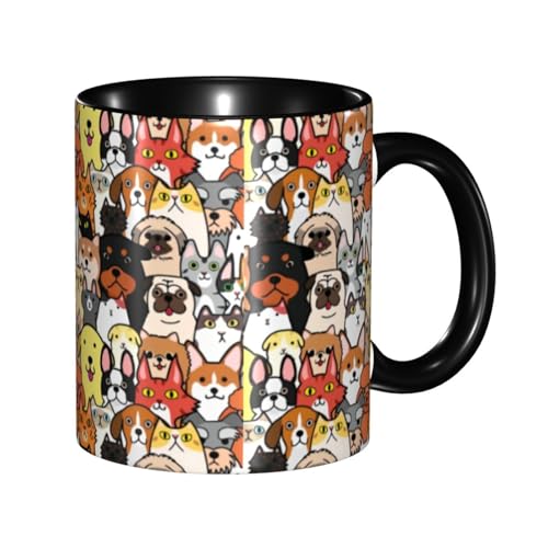 マグカップ 萌え 漫画 動物 犬柄 猫柄 ネコ コーヒーカップ 330ml 陶器 食器 おしゃれ 男女兼用 ミルクコップ コーヒー ティー オフィス 家庭用 誕生日 贈り物