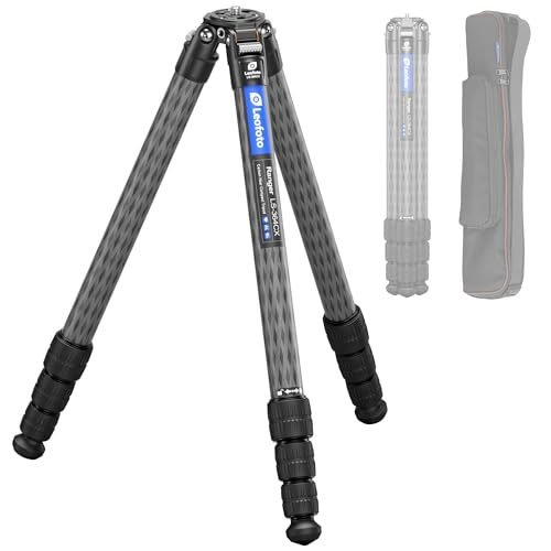 LEOFOTO 58' Carbon Fiber Tripod, Lightweight Travel Compact Tripod for Mirrorless Camera, DSLR, 4-Sections with Max Tube