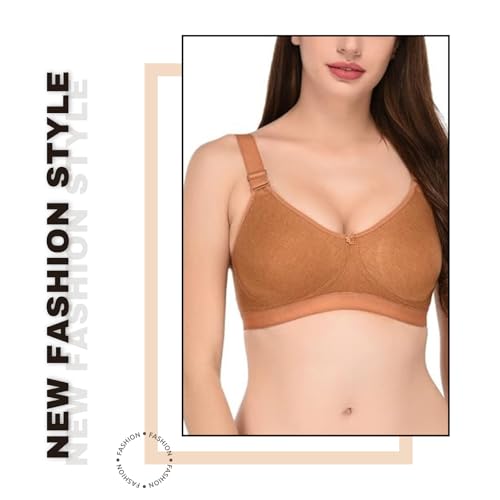 Image of Viral Girl Women's Wire-Free Cotton Hosiery Bra | Non-Padded, Full Coverage, Adjustable Straps | Soft Comfortable Innerwear with Hook & Eye Closure for Everyday Use