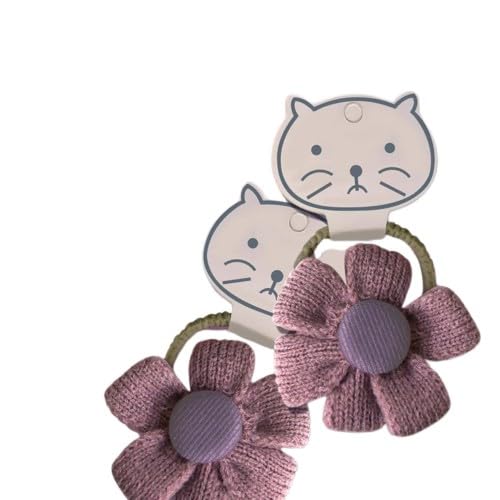 ALISSA 2Pcs Hair Ties Ponytail Holders For Girls (Pink)