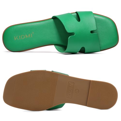 Image of KIDMI Women's Dressy Flat Sandals, Comfortable Slip On Summer Slides, Fashion Open Toe Casual Sandals