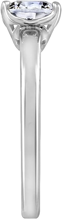 Amazon Essentials Platinum or Gold plated Sterling Silver Princess-Cut Solitaire Ring made with Infinite Elements Cubic Zirconia, (previously Amazon Collection)