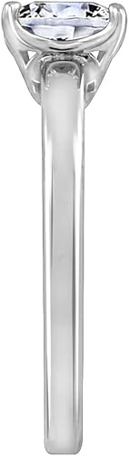 Miniatura 3 de Tienda Collection Platinum or Gold plated Sterling Silver Princess-Cut Solitaire Ring made with Infinite Elements Cubic Zirconia