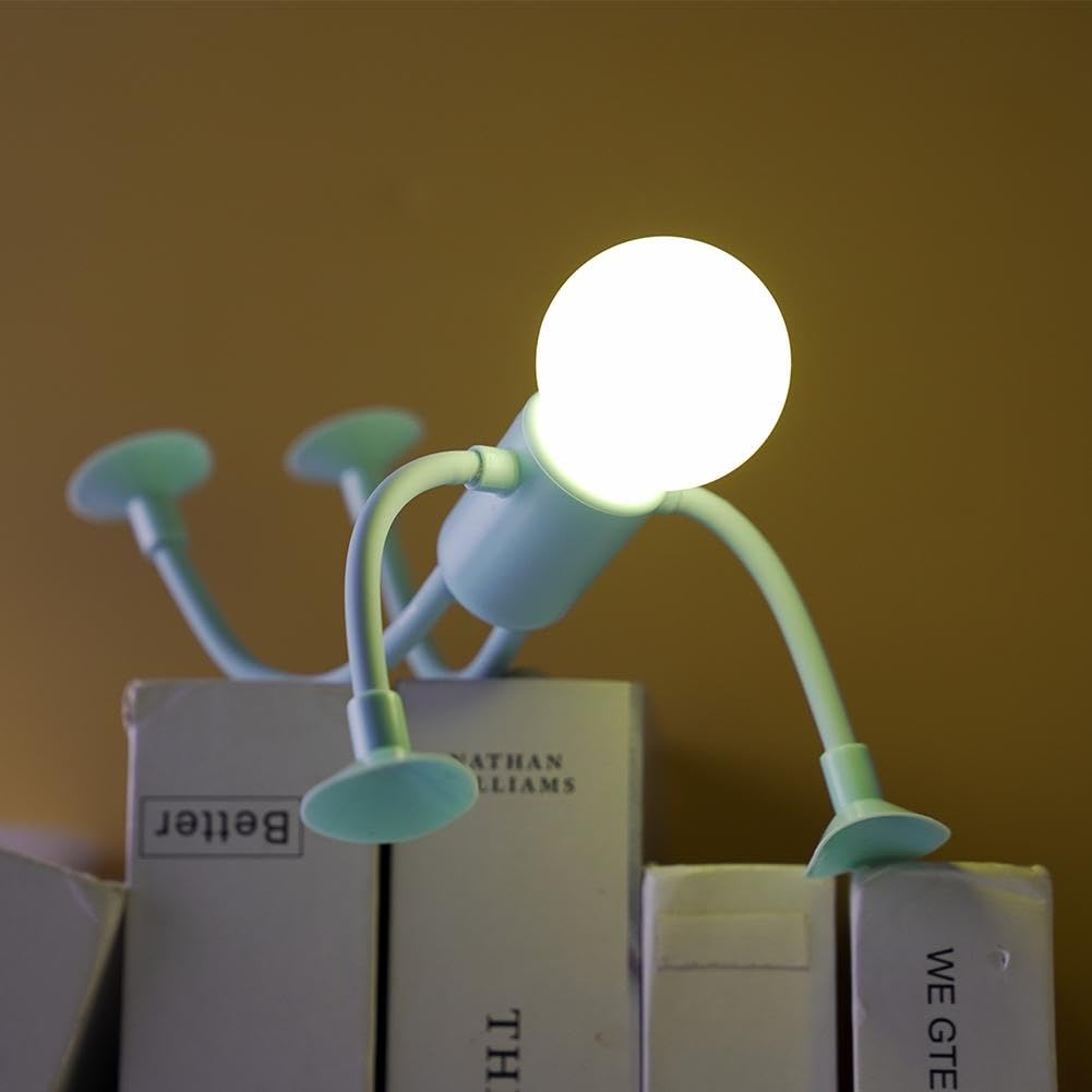Changeable Shape Funny Sportsman Night Light,Cute DIY Shape Night Lights,Creative Human with Suction Cup Desktop Ornaments for Adults Boys Girls Room Christmas